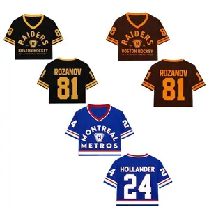 Hollander & Rozanov Heated Rivalry Mesh Crop Football Jersey for Women, Fan-Inspired Hockey Style Sportswear Gift