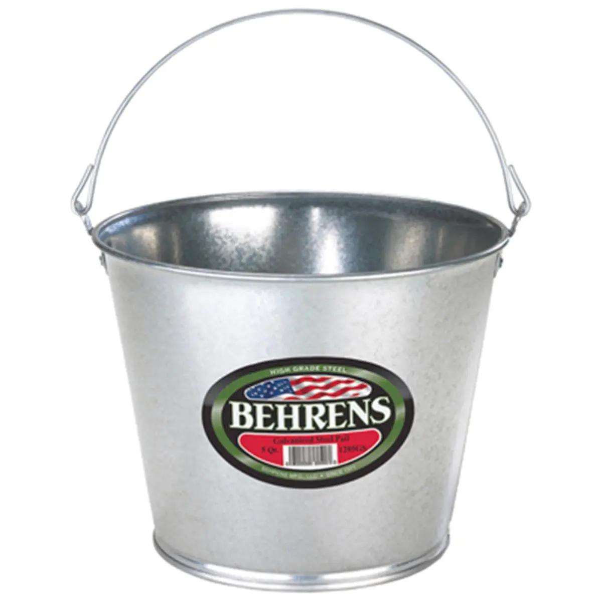 212 MAIN 5 Qt Sturdy Outdoor Durable Portable Metal Utility Bucket - Recyclable Galvanized Steel, Large Capacity, Weatherproof Design, Offset Bottom, Rodent-Proof Build for Winter Sports, Skiing
