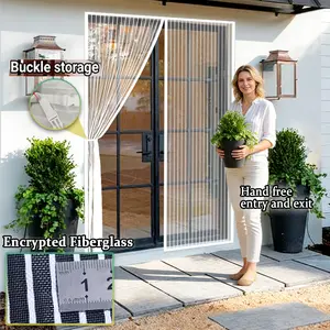 Summer Magnetic Mesh Door Curtain - Insect-Free Homes with This Modern Screen Door, Heavy Duty Fiberglass, Hands-Free & Pet Scratch-Resistant, Suitable for Home, Balcony And Garage Use, Privacy Screen | Easy installation