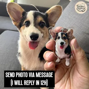 Custom Dog Keychain, Pet Keychain, Personalized Cat Photo Keychain, Dog Keychain, Holiday Gift for Pet Lovers, Dog Memorial Gift