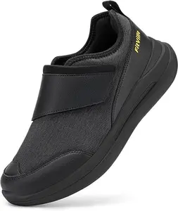 FitVille Diabetic Shoes for Men, Extra Wide & Adjustable Strap for Sensitive Feet, All-Day Comfort and Stability for Walking, Work & Daily Ease, EasyTop Pro V1,summervibes