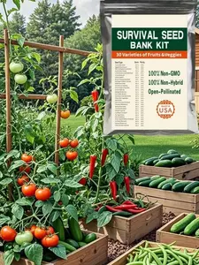 Complete Vegetable Garden Starter Kit – 30 Varieties of Non-GMO Seeds, Perfect for Home Growers, Balconies, Raised Beds & Sustainable Food Gardening