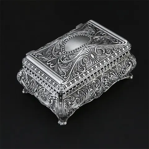 Vintage Jewelry, 1 Count Metal Elegant Jewelry Organizer Storage, Portable Storage Box For Home, Containers With Lids, Dust Proof Storage, Unique Furniture for Bedroom, Jewelry Storage Unit, Metal Jewelry Organiser