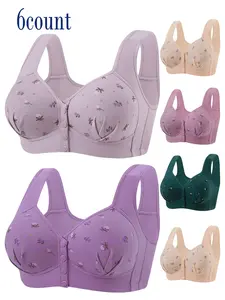 Women's Multi-Pack Bras, Front Buckle Design, Romantic Sexy Style, Multiple Sizes Available, All-Day Comfort Medium Support, Underwear