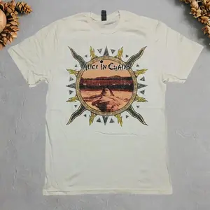 Alice In Chains Album Dirt Tour Black Grunge 90s Band Rock Unisex T-Shirt Vintage Graphic Tee Casual Crewneck for Men