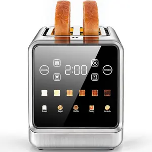 2 Slice Wide Slot, Stainless Steel Digital Toasters Best Rated Prime, Touch Screen Toaster for 5 Bread Types/6 Shade Settings/Single Slot Toasting/Memory Function/Defrost/Reheat