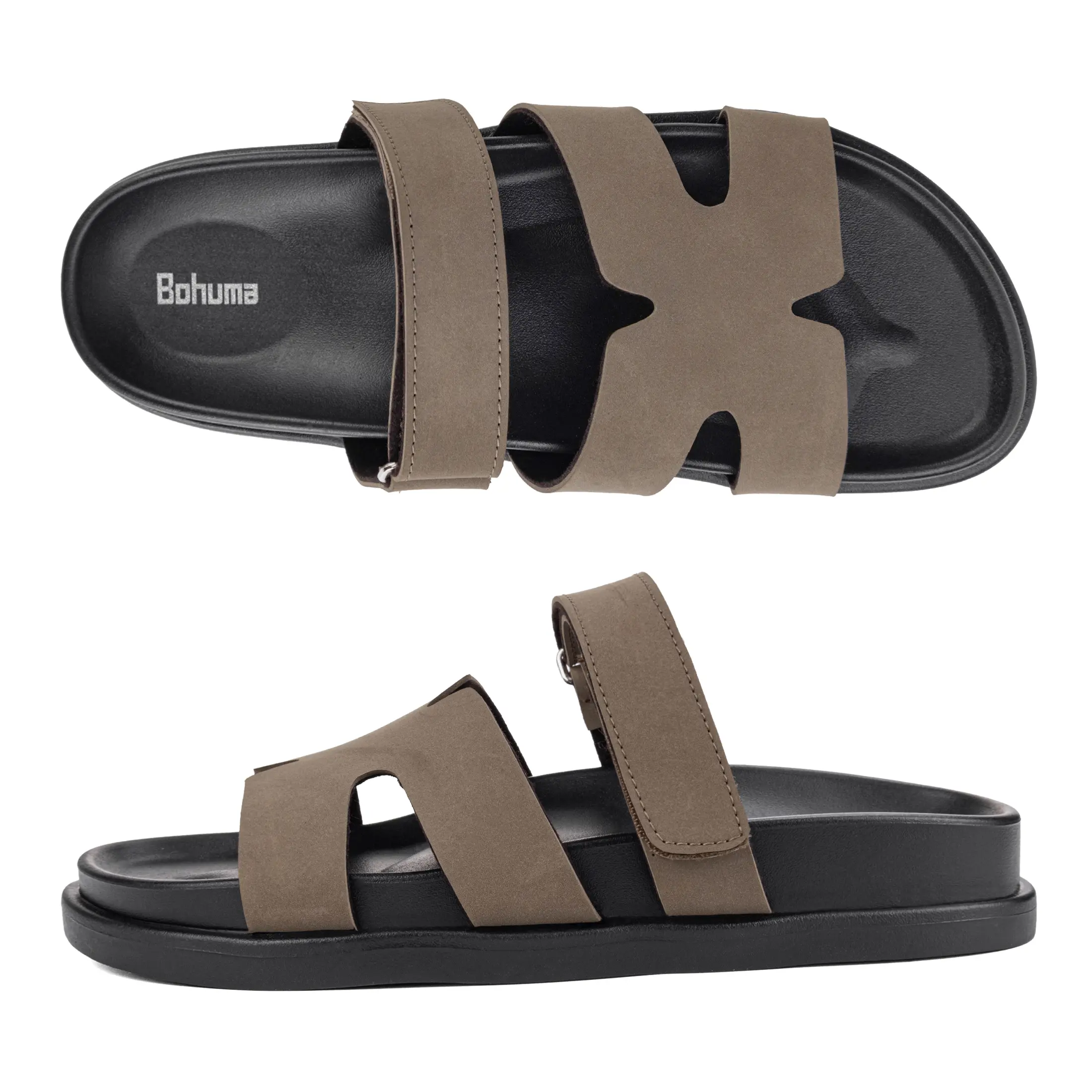 Women's Retro Flat Sandals Adjustable Strap Platform Slides Summer Outdoor Sandals Indoor Outdoor Shoes