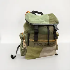 Pre-owned DOLCE & GABBANA As Seen On Screen As Seen On Screen DF797803 Military Green Patchwork Canvas Backpack