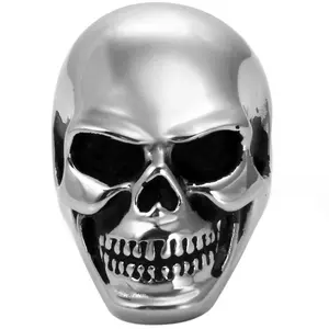 OIDEA Men's Oversized Chrome Heavy Skull Ring, Stainless Steel Gothic Biker Punk Band for Motorcycle Riders, Oversized Chrome Rings