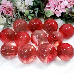 Fun & Uplifitng Cherry Quartz Spheres 70-80mm