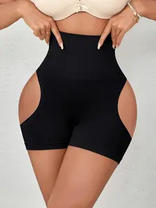 1 Count Women's High Waist Shapewear Briefs, Underwear, Butt Lifting Seamless Shorts For Smooth Body Contouring, Soft Breathable Fabric Tummy Control Bottoms Fashionable Solid Color Design, Perfect For Daily Wear & Office Use