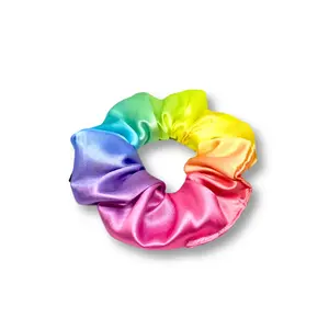 Mini Rainbow Ombre Silk Scrunchie