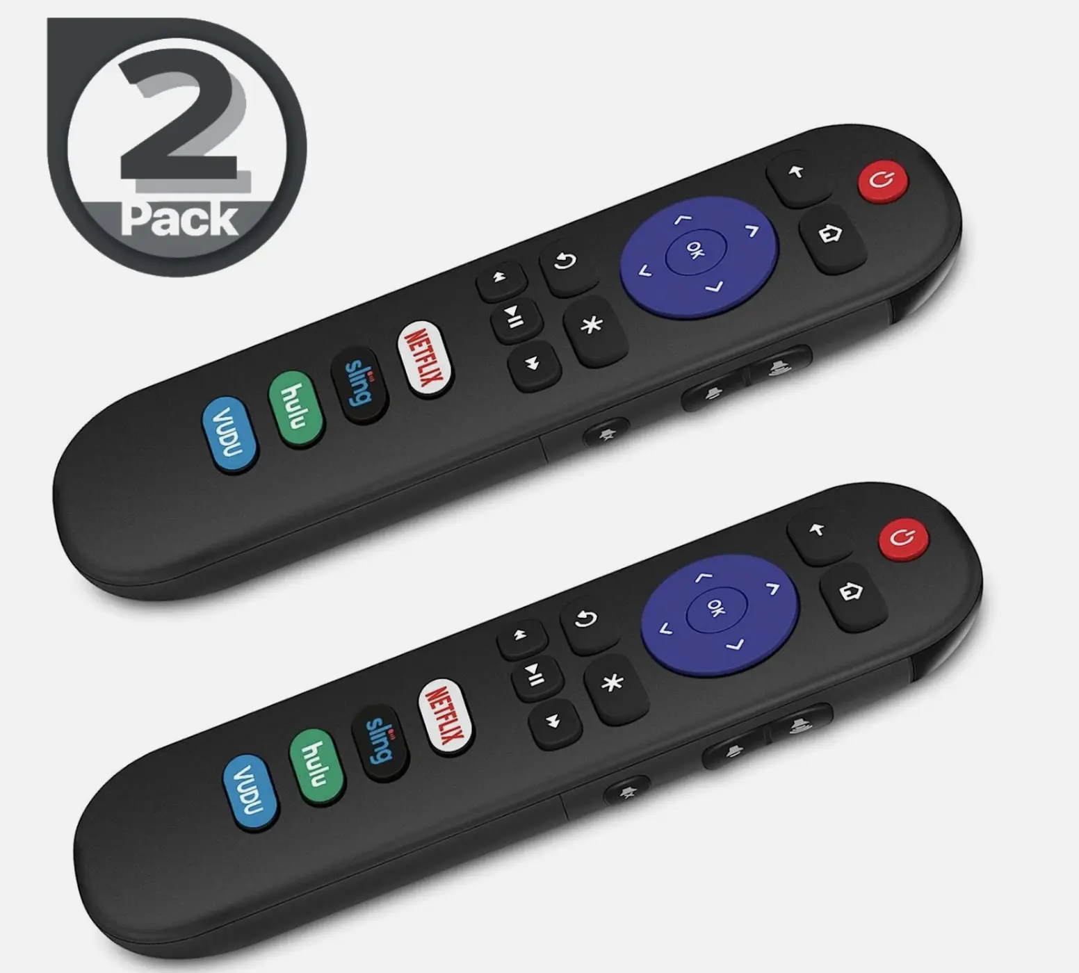 2-Pack Roku Smart TV Replacement Remote Controls - Audio & Video Accessories Compatible with TCL, Hisense, Onn, Philips, LG