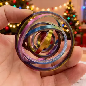 Rotating Ring Physics Gyroscope 🌀🎁 - Simple Fun Multi-Color Fidget Toy, Fidget Spinners, Interactive Spinning Prop for Adults’ Leisure/Parties, Stress Relief, Ideal Halloween/Birthday/Christmas/New Year Gift, Black Friday Deal