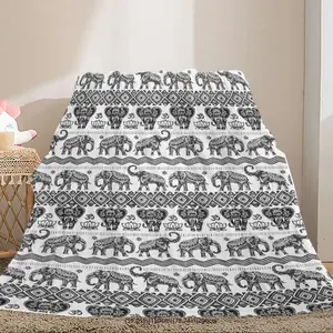 Elephant Pattern Blanket, 1 Count Soft Throw Blanket, Lightweight Blanket, Soft Warming Blanket, Air-conditioned Room Blanket, Warm Nap Blanket for Home Office Travel Camping