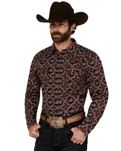 Cody James Men's Daybreak Geo Print Long Sleeve Snap Western Shirt - Cjfa24w20-Rd