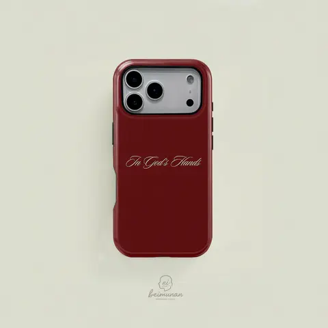 1PC In God's Hands Text Print Phone Case，Rugged Shockproof Tpu Cover 2in1 Protective Cover for iPhone 17 16 15 14 13 12 Pro Max， Samsung Galaxy S25 S24 S23 S22 Ultra Series Holiday Gift Minimalist Fashion Case