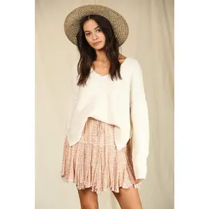 Coral Paint Print Skirt
