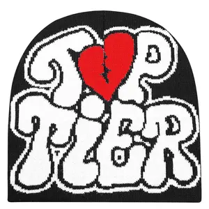 Men Women Letter Knit Beanie Trendy Unisex Alphabet Pattern Hat for Chilly Days Stylish Winter Headwear Retro Graphic Y2K Fashion Warm Outdoor Cap