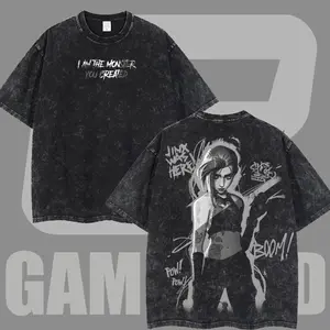 Jinx Arcane Show League Of Legends Washed Game T-shirt Game Soft Cotton, FPS, Game Lover Gift for Him Her Vintage Y2K Hoodie Sweatshirt arcane merch 1CM