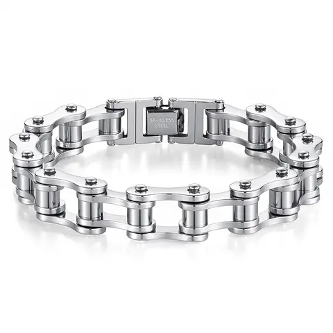 Trendy Hip Hop Punk Motorcycle Chain Bracelet, Fashion Street Style Men's Versatile Link Bracelet, Cuban Link Bracelet, Stylish Jewelry Accessory(8.5inch)
