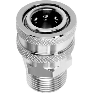 Washer Swivel Adapter 5000 PSI, Stainless Steel M22 Male to 3/8" Quick Connect Female, High  Connector for Power Washer Hoses & Pumps