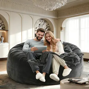 Bean Bag Chair for Adults, 6FT Giant Bean Bag with Filler & Machine Washable Cover, Fluffy Bean Bag Chairs Oversized Beanbag Lounge Chair for Living Room, Bedroom Dorm