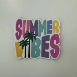 Summer Vibe Embroidered Glitter Hat Patch