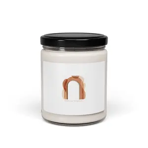 Terracotta Abstract Arch Candle, Soy Jar Candle | Warm Neutral Clay Tone Decor