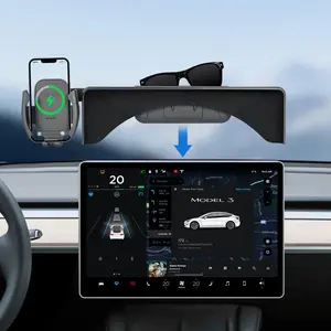 for Tesla Model 3 Y Monitor Phone Mount and Sunglasses case Fixed Clip Safety Car Cell Phone Holder Stand for Tesla Accessories