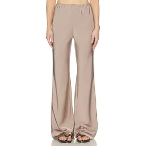 ALL THE WAYS Larissa Satin Pant in Taupe