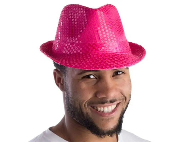 212 MAIN Pet Sequined Fedora Hat - Pink, High Quality Hat, One Size for Dogs & Cats