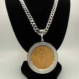 22k Centenario 925 Silver Cuban Link Chain with Pendant