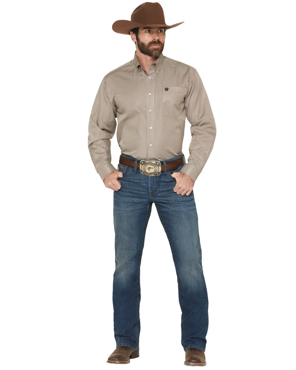 Cinch Men's Men'S Ian Dark Wash Slim Bootcut Stretch Denim Jeans - Mb32936001