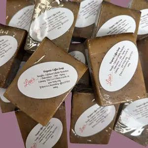 Liza’s Beauty Line Organic Coffee Soap - Exfoliating Cellulite Reduction & Anti-Aging Benefits - 2 oz - Calming & Soothing - Natural Ingredients