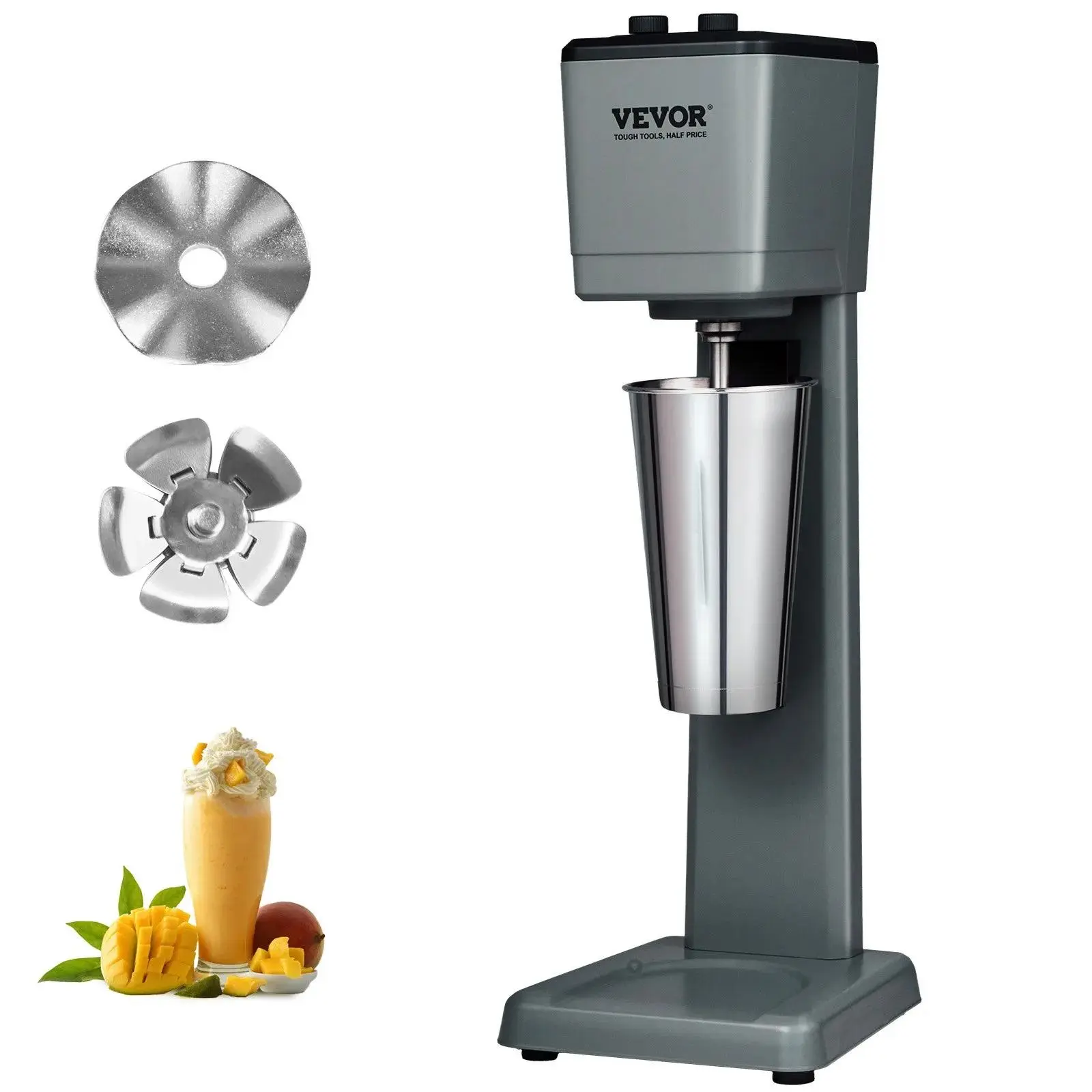 【summerfinds】VEVOR Milkshake Maker Machine,  , 375W Commercial Milk Shake Maker Mixer, Single Head Drink Mixer Blender Machine, 3-Speed Milkshake Blender with 27.7oz Stainless Steel Cup for Commercial, High-Powered Stand Mixers