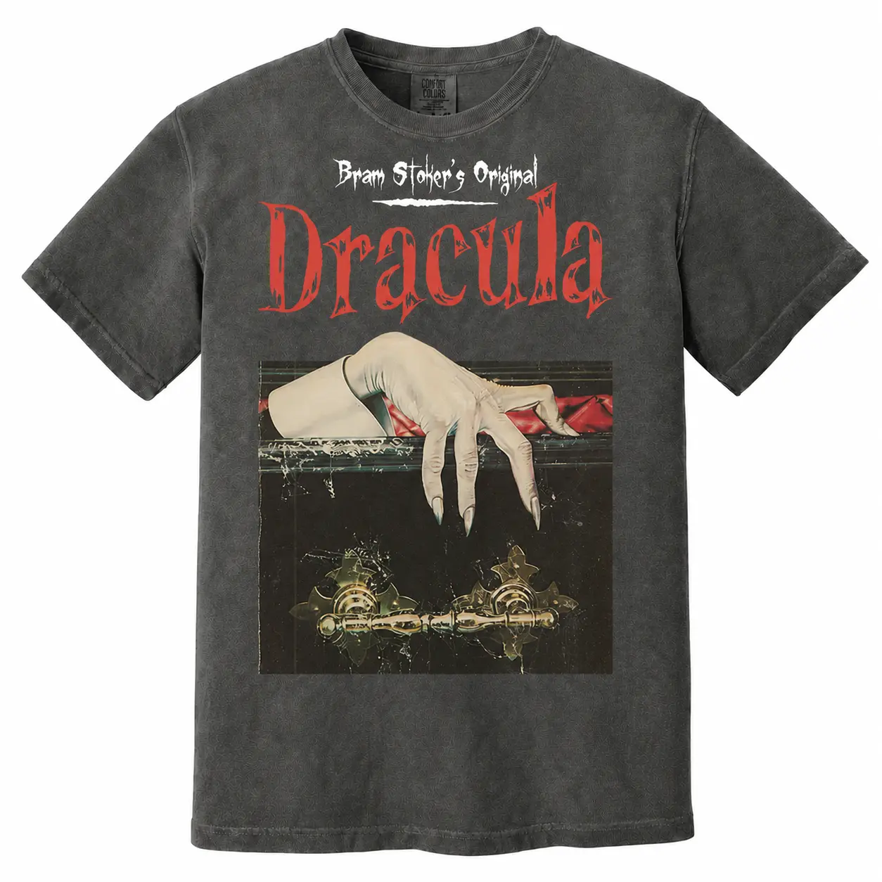 Comfort Colors Vintage Bram Stoker's Dracula Graphic Tee, Retro Gothic Horror Vampire T-Shirt, Classic Literary Monster Casual Top