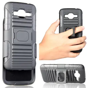 NAKEDCELLPHONE BLACK RING GRIP RUGGED CASE COVER + BELT CLIP HOLSTER STAND FOR SAMSUNG GALAXY J2 PHONE SM-J210, SM-J210F (2016 EDITION)