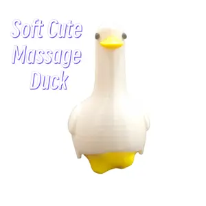 [ Gaga Massager ] Little White Duck Shaped Stress Relief Toy with Foot Rollers for Massaging and Relaxing Muscles, Creative Decorative Item