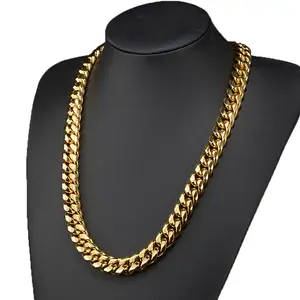 Gold Cuban Link Chain Jewelry Necklace - Encrypted Design, Heavy Shine, Multiple Length Options for Instant Style Upgrade & Perfect Fit, Chain Jewelry Necklaces