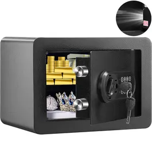 VEVOR Safe, TikTokShopBlackFriday, 0.5 Cubic Feet Home Safe, Steel Security Safe with Digital Keypad and 2 Keys, Wall-Mounted Cabinet Safe Protect Cash, Gold, Jewelry, Documents for Home, Hotel, 13.8 x 9.8 x 9.8 inches