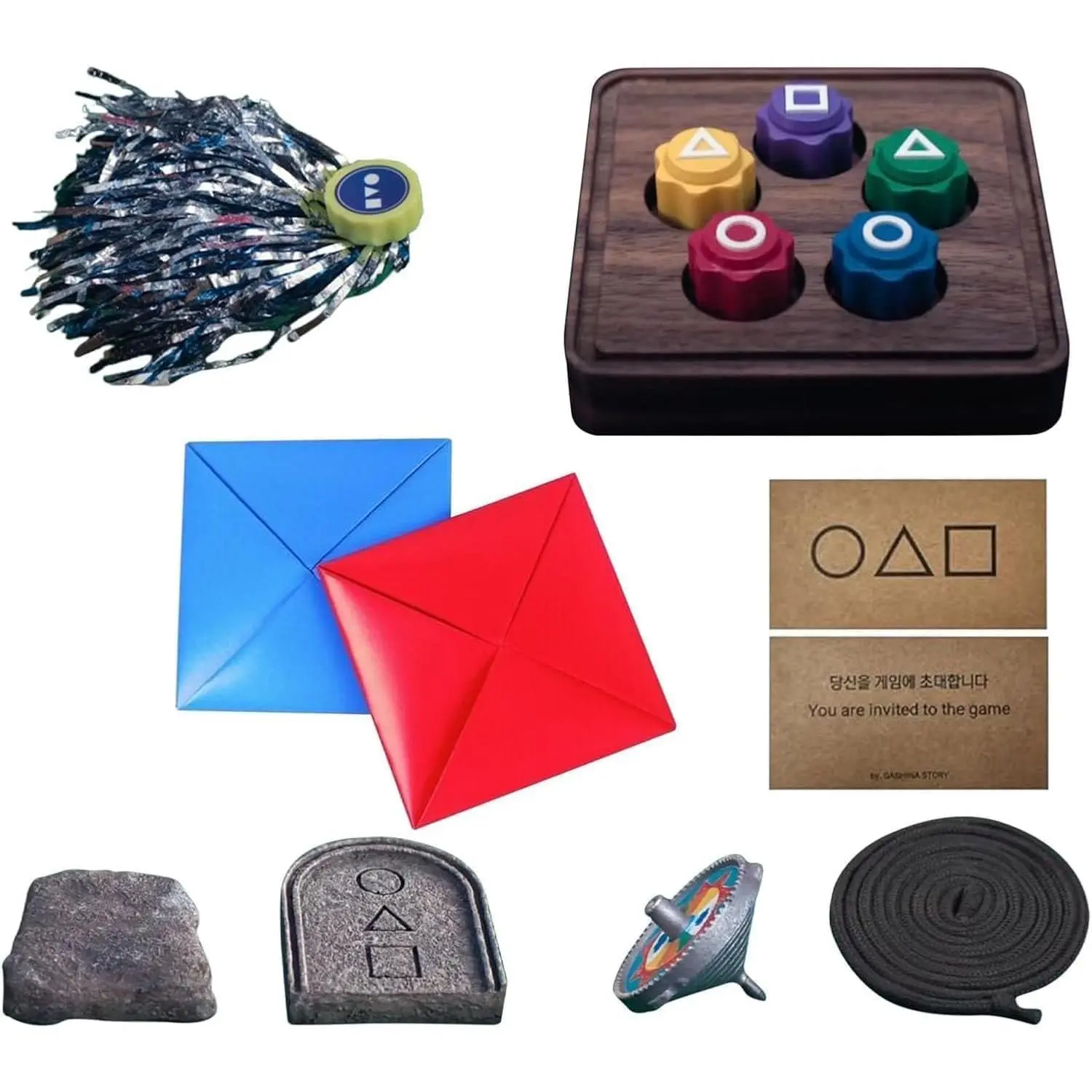 2026 New Korean Traditional Gonggi Jack Stone Pebbles Set - Family Fun Gonggi Game, Easy to Carry Compact Portable Toy, Hand-Eye Coordination Trainer for Friends (Set A)