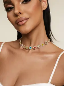 Altistry Elegant Stylish Colorful Rhinestones Necklace Decorative Accessories Holiday Birthday Party Gift For Girls