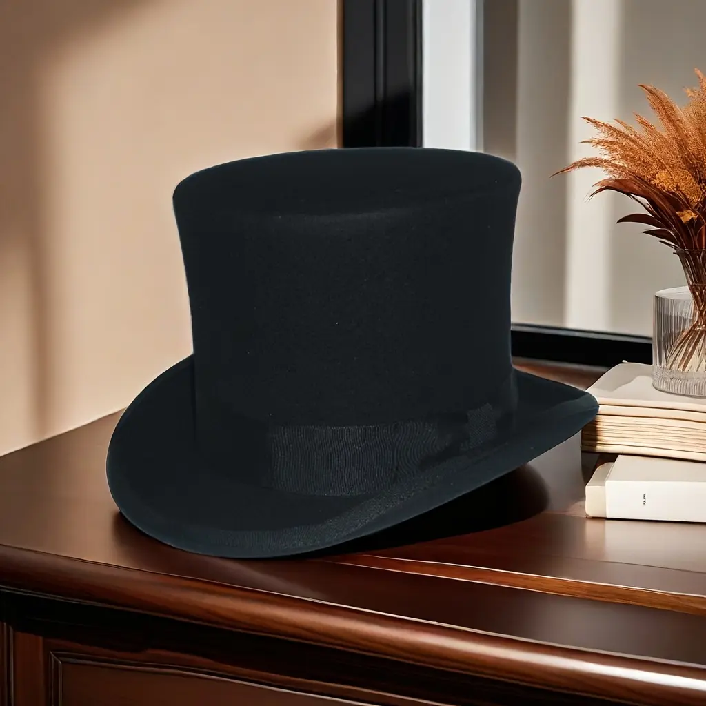100% Pure Wool High Hats - Unisex Classic Shape, Including Magician Hats, Available in 3 Unisex Sizes, Halloween Wear, Three Sizes