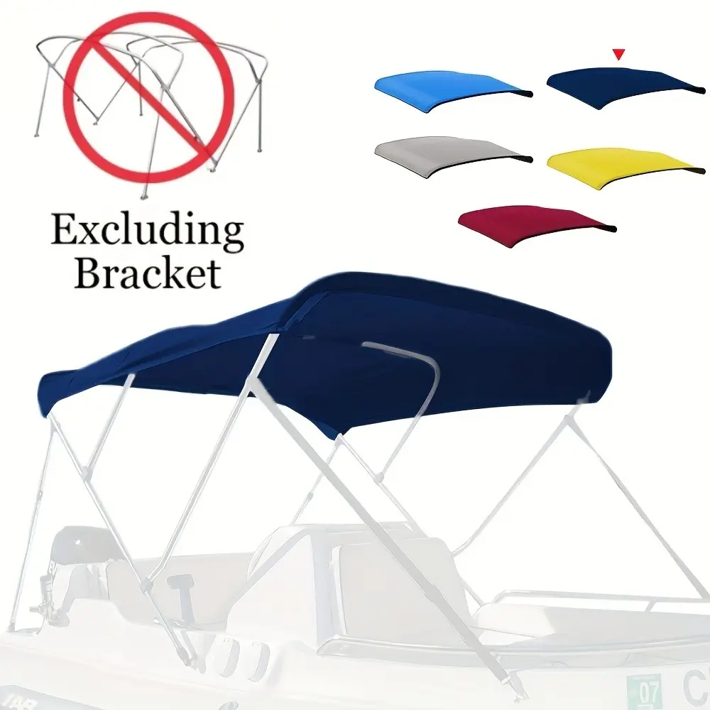 Deep Blue 3 Bimini Top Replacement Cover, 600D Boat Canopy, Easy Install Zippered Windproof Tent Cover, Frameless, Multiple Sizes Available, Boating Accessory