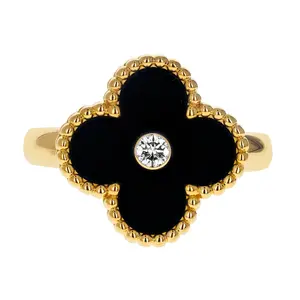 Pre-owned Van Cleef & Arpels Vintage Alhambra Ring Size 50