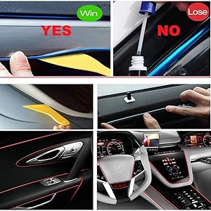 El Wire Blue Interior Car LED Strip Lights, M Neon Wire USB V with Fuse Protection for Automotive Interior Decoration, with mm Sewing Edge