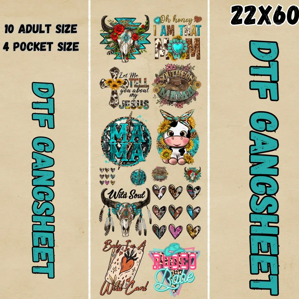 WESTERN-RODEO DTF GANG SHEET (22X60)