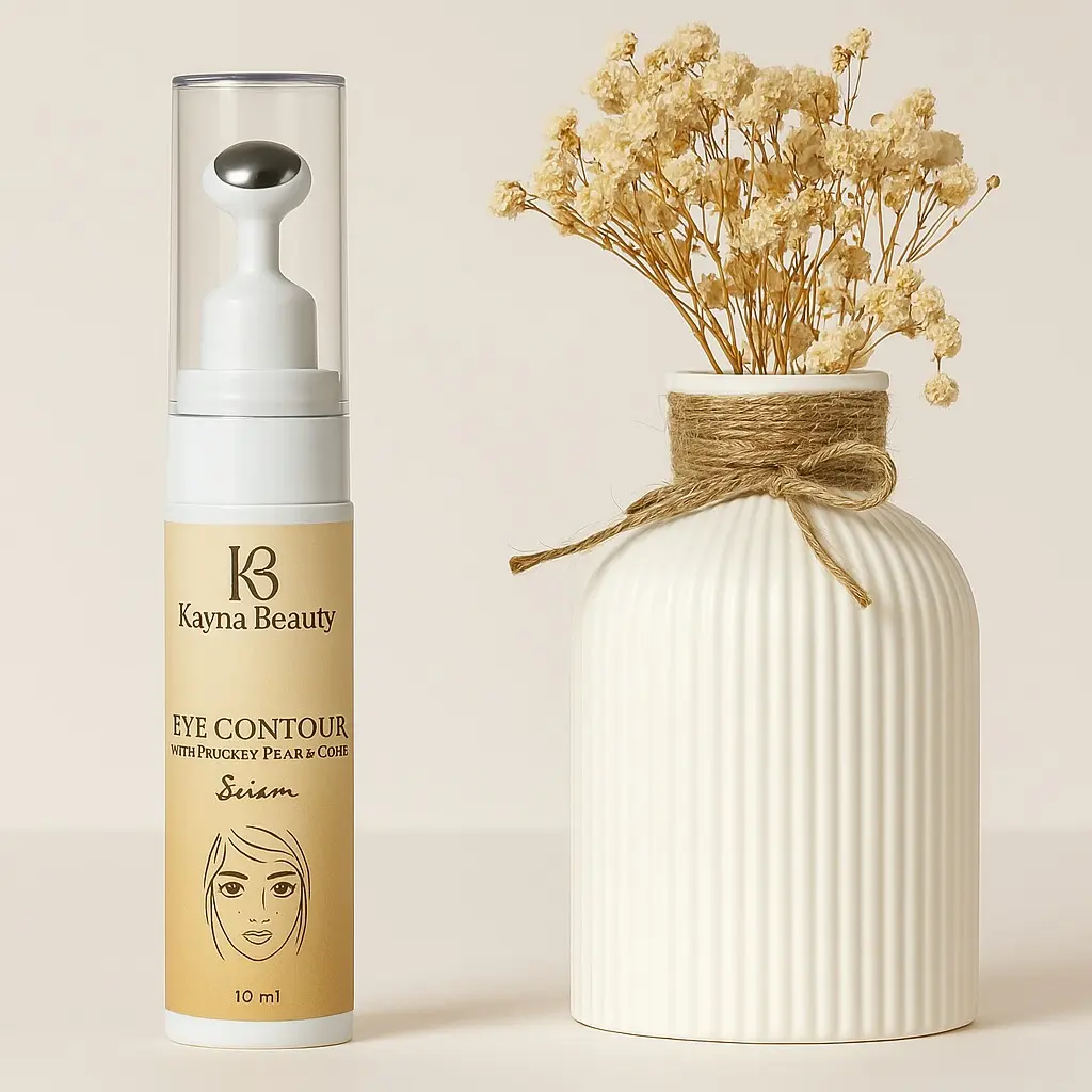 Kayna Beauty Eye Contours Serum with Prickly Pear & Coffee Extracts 10 ml - Lightweight Formula for Puffiness, Dark Circles & Fine Lines - Oil