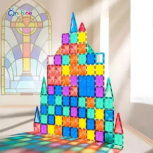 Magnetic tiles, children’s educational toy, easy to assemble, strong magnetic attraction, colorful window stickers, birthday gift, nature-themed puzzle blocks.